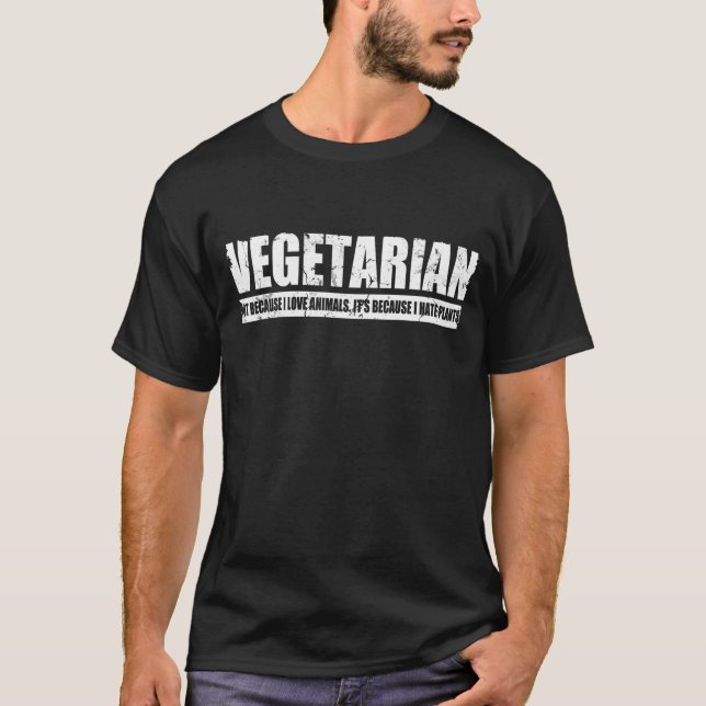 Camiseta Vegetariano porque eu deio plantas (Frente)