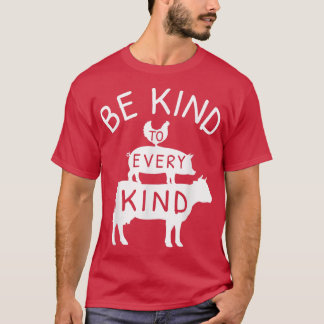 Camiseta Vegetariano Seja gentil com todos os tipos