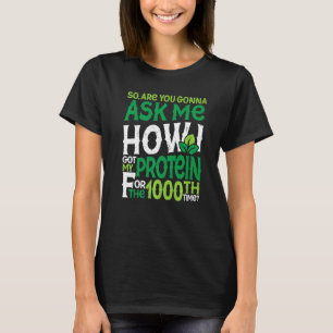 Camiseta Vegetariano Vegan 1000ª Vez Proteína Sarcasm Premi