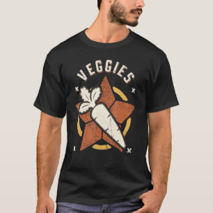 Camiseta Veggg Carrot Vegetarian Vegan Vintage Retro Clas