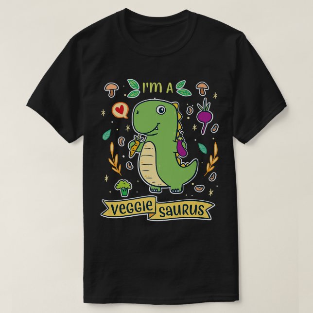 Camiseta Veggie Meatless Power Saurus (Frente do Design)