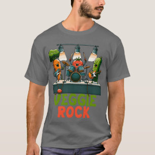 Camiseta Veggie Rocks Banda de Concertos Performance retrô