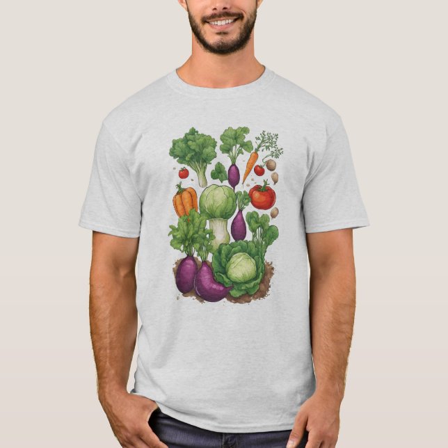 Camiseta Veggies 4 jardinagem, presente, legumes, jardineir (Frente)