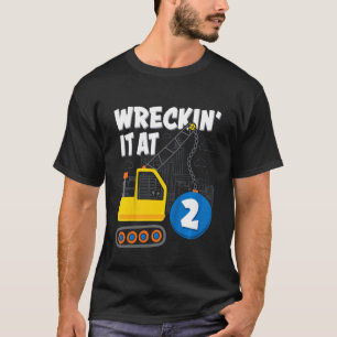 Camiseta Veículo De Construção Para Meninos Aniversário 2 A