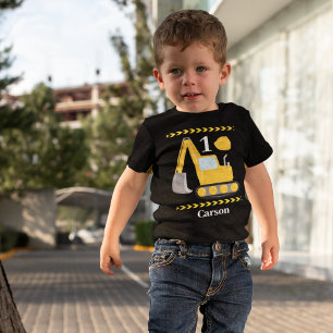 Camiseta Veículo de Construção Personalizado de primeiro an