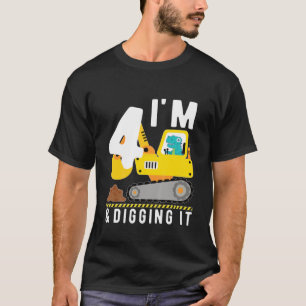 Camiseta Veículo De Dinossauro Para Crianças Escavadoras