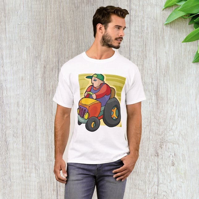Camiseta Veículo de Fazenda do Trator de Condução de Fábric (Criador carregado)