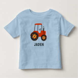 Camiseta Veículo de Fazenda Personalizado de Trator Vermelh