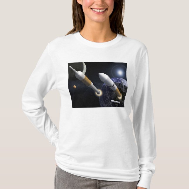 Camiseta Veículo de Lançamento da Tripulação Ares I (Frente)
