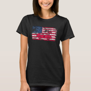 Camiseta Veículo Elétrico EV Bandeira Elétrica Americana Pa