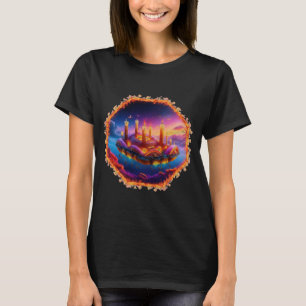Camiseta Veículo Espacial Movido a Vela em um Céu Caótico