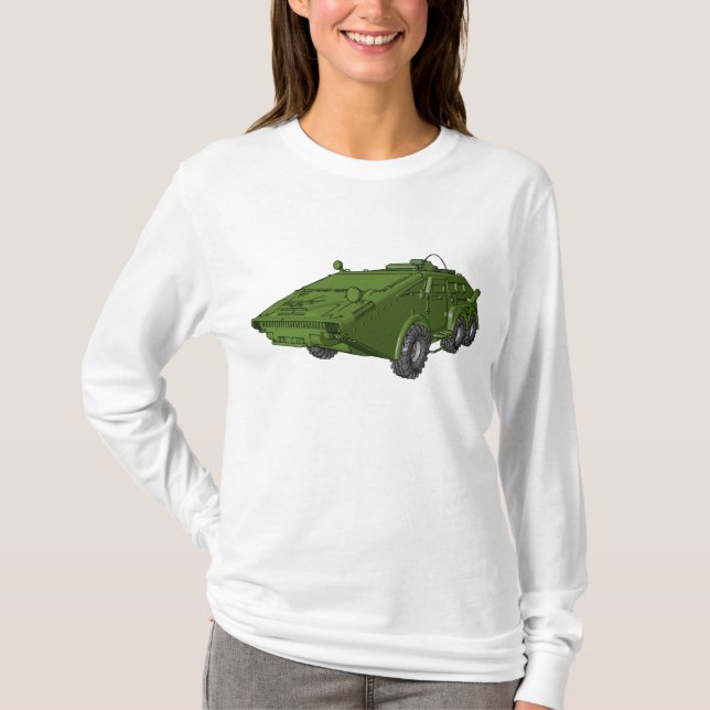 Camiseta Veículo Militar Blindado Verde (Frente)