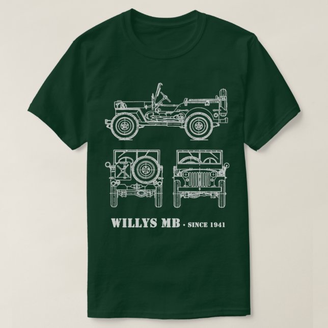 Camiseta veículo militar clássico WW2 (Frente do Design)