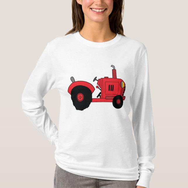 Camiseta Veículo Trator Vermelho da Fazenda (Frente)