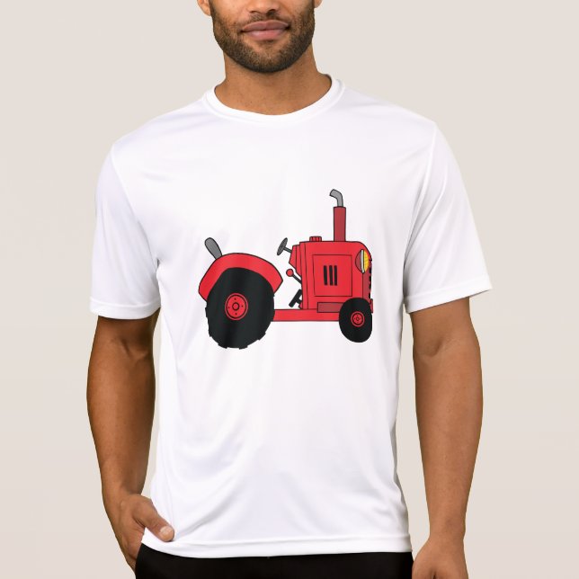 Camiseta Veículo Trator Vermelho da Fazenda (Frente)