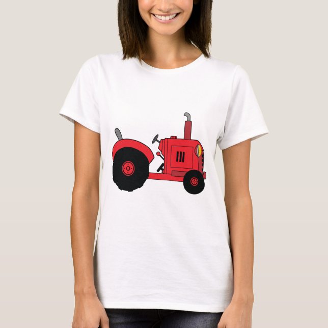 Camiseta Veículo Trator Vermelho da Fazenda (Frente)