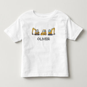 Camiseta Veículos de Construção Divertidos para Meninos