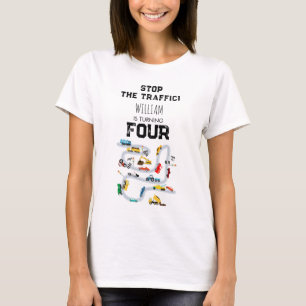 Camiseta Veículos de Transporte Carros Param Tráfego Aniver