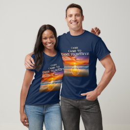 Camiseta Veio a Acreditar Slogan da AA Praia ao Nascer do S