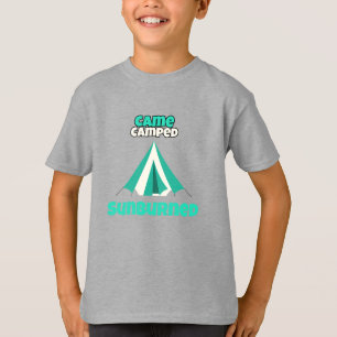 Camiseta Veio Acampou Queimado de Sol Camping no Deserto