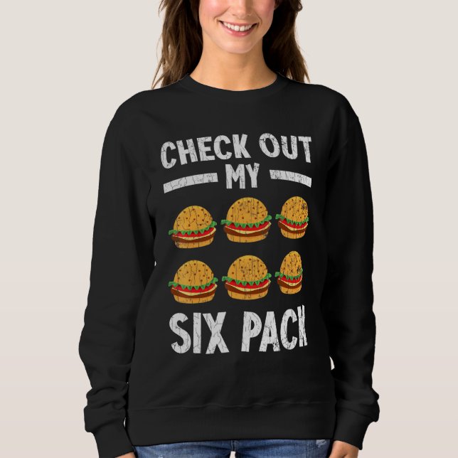 Camiseta Veja Meu Gráfico de Cheeseburger de Seis Pacotes (Frente)