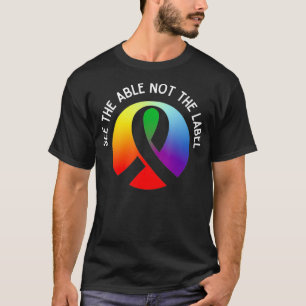 Camiseta Veja o Able Not the Label Autism Down Syndrome Aw