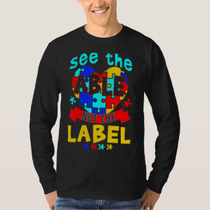 Camiseta Veja O Able Not The Label Quebra-cabeça Autism Con
