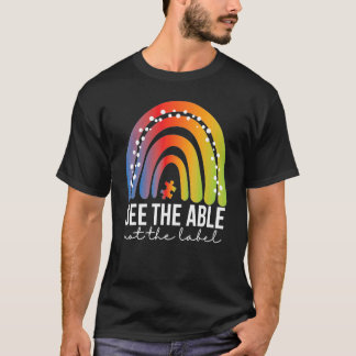 Camiseta Veja O Capaz Não O Rótulo Consciência do Autismo A