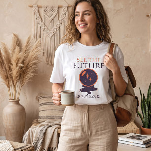 Camiseta Veja o Futuro Bola de Cristal Adivinhação Hallowee