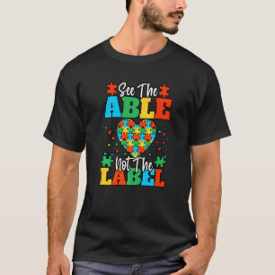 Camiseta Veja O Mês De Consciência Do Autismo De Etiquetas