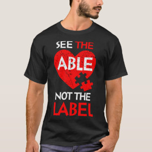 Camiseta Veja O Mês De Consciência Do Autismo De Etiquetas