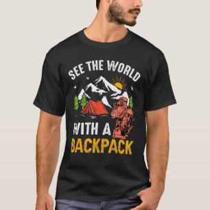 Camiseta Veja O Mundo Com Uma Mochila Acendendo A Vida