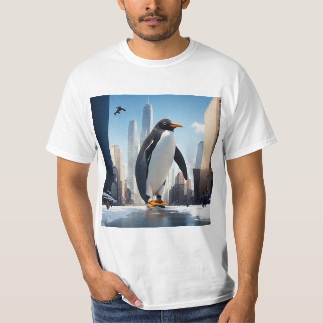 Camiseta Veja onde você está indo pinguim (Frente)