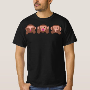Camiseta Veja, Ouça E Fale Sem O Festival Emojis De Macaco