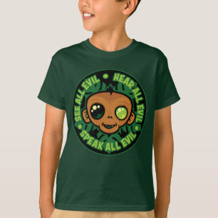 Camiseta Veja, Ouça e Fale Tudo Macaco Mau