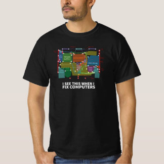 Camiseta Vejo isto quando conserto computadores