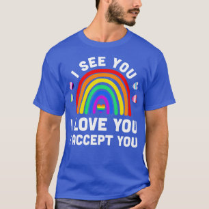 Camiseta Vejo que te amo, aceito-te Orgulho gay LGBT LGBT