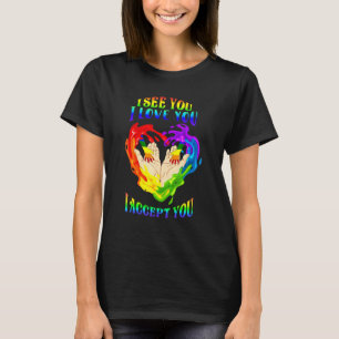 Camiseta Vejo Que Te Amo, Eu Te Aceito Lgbtq Ally Orgulho g