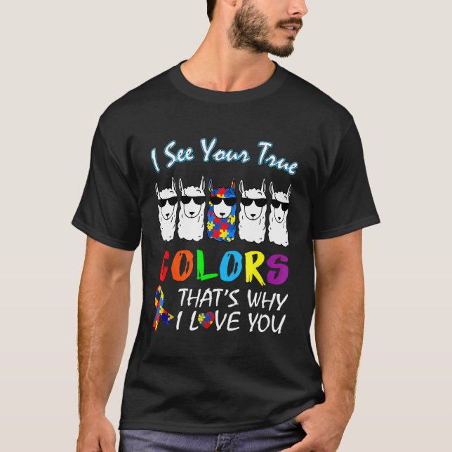 Camiseta Vejo Suas Verdadeiras Cores Llama Conscientização  (Frente)
