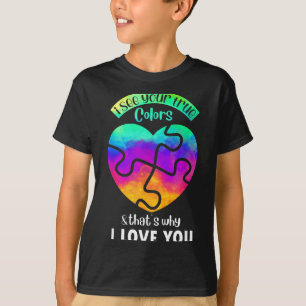 Camiseta Vejo suas verdadeiras cores, Mundo de Puzzle Consc