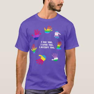 Camiseta Vejo Você Eu Te Amo Eu Te Aceito Orgulho gay LGBT