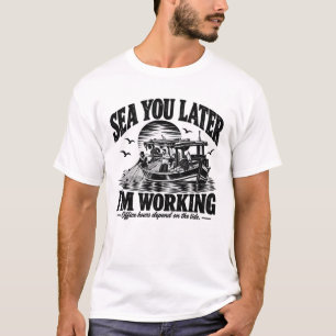 Camiseta Vejo Você Mais Tarde Estou Trabalhando   Black Ink