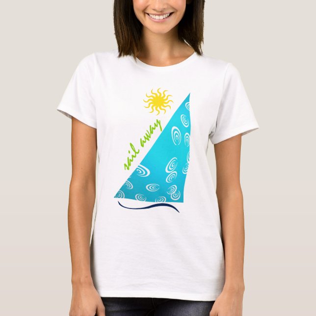 Camiseta vela afastado na turquesa… (Frente)