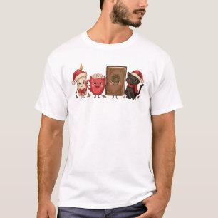 Camiseta Vela de Natal Cacau Quente Livro Gato Preto Papai