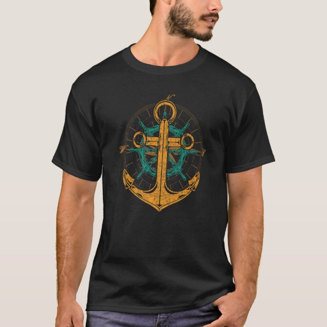 Camiseta Vela do Navegador da Roda de Direção (Frente)