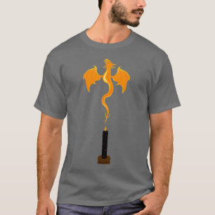 Camiseta Vela mágica de cor preta com símbolos alquimicos e