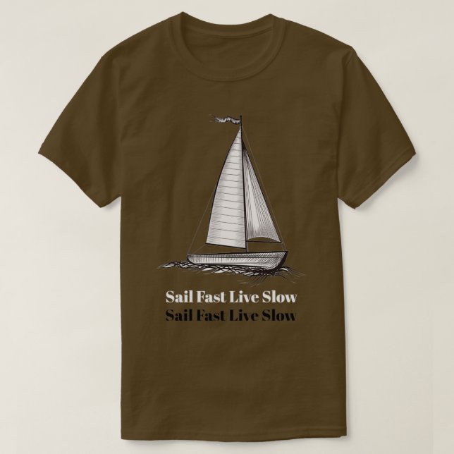 Camiseta vela rápido viva devagar (Frente do Design)