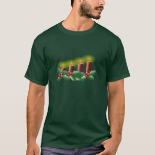 Camiseta Velas & azevinho do Natal