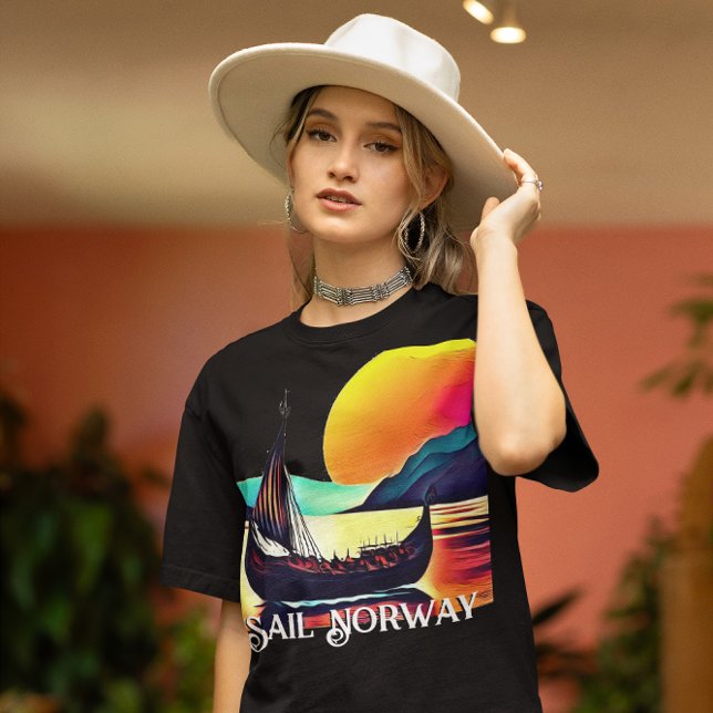 Camiseta Velas da Noruega com navio Vikiing (Criador carregado)