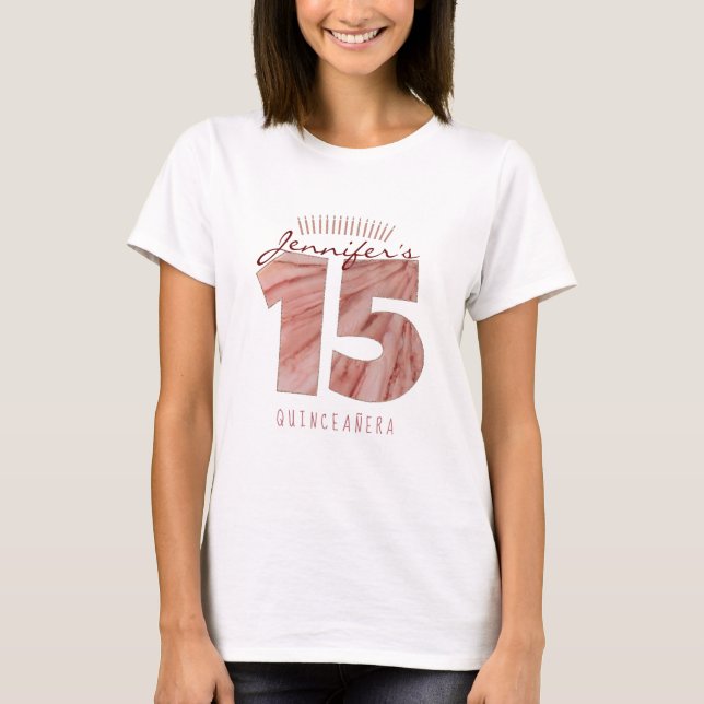 Camiseta Velas de Aniversário da Quinceanera 15 (Frente)